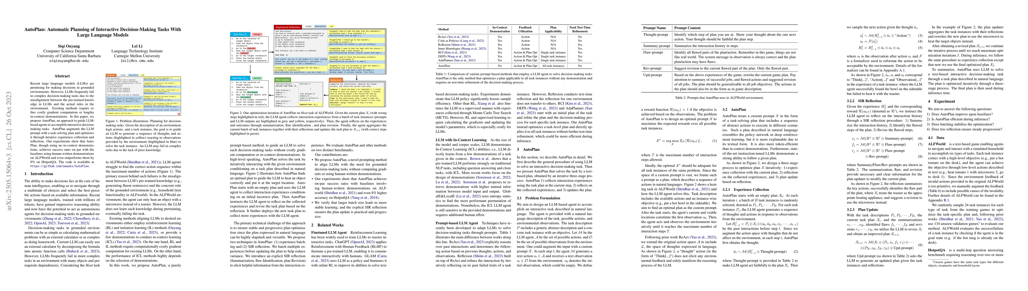 Thumbnail for AutoPlan: Automatic Planning of Interactive Decision-Making Tasks With
  Large Language Models
