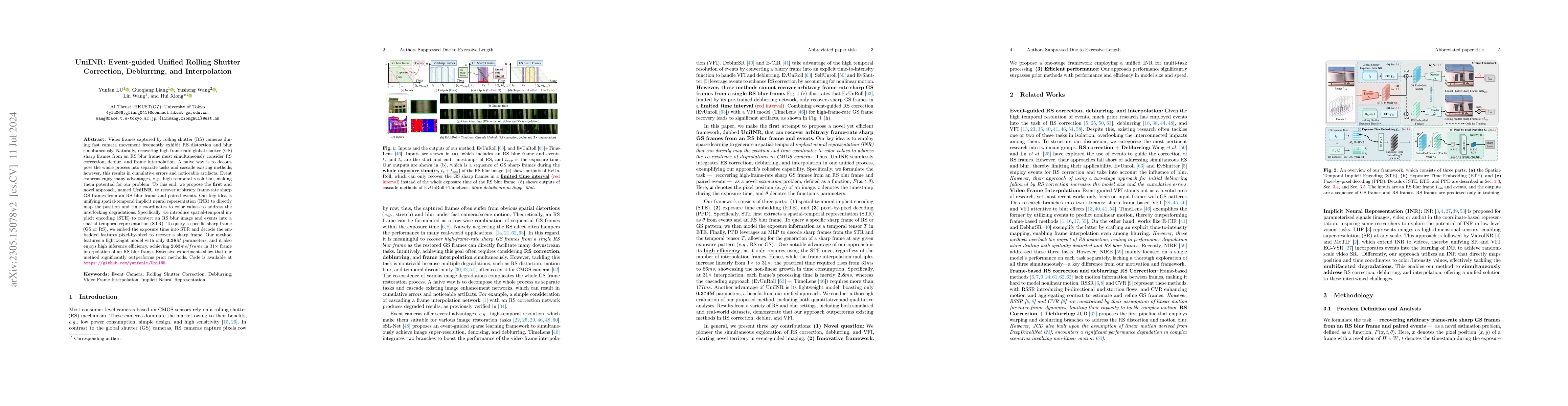 Thumbnail for UniINR: Event-guided Unified Rolling Shutter Correction, Deblurring, and
  Interpolation