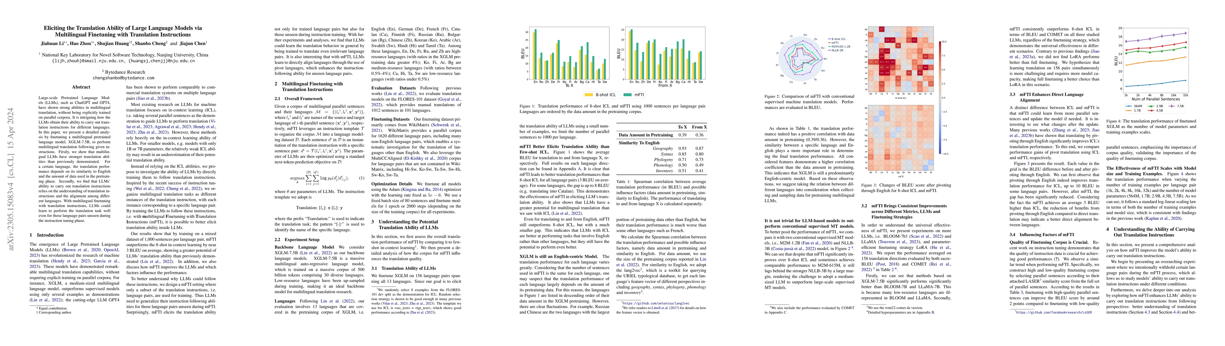 Thumbnail for Eliciting the Translation Ability of Large Language Models via
  Multilingual Finetuning with Translation Instructions
