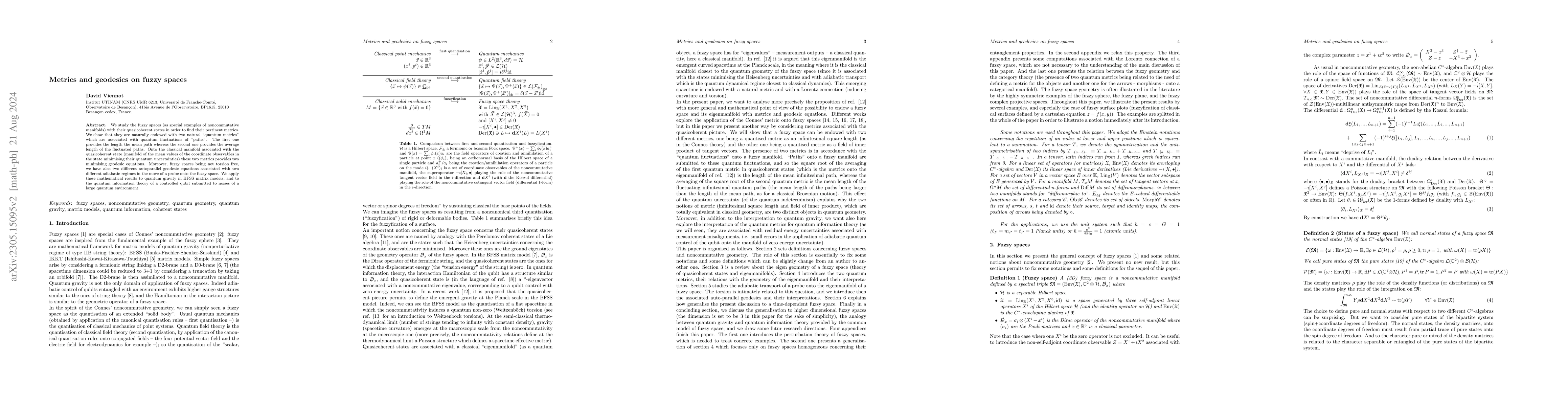 Thumbnail for Metrics and geodesics on fuzzy spaces