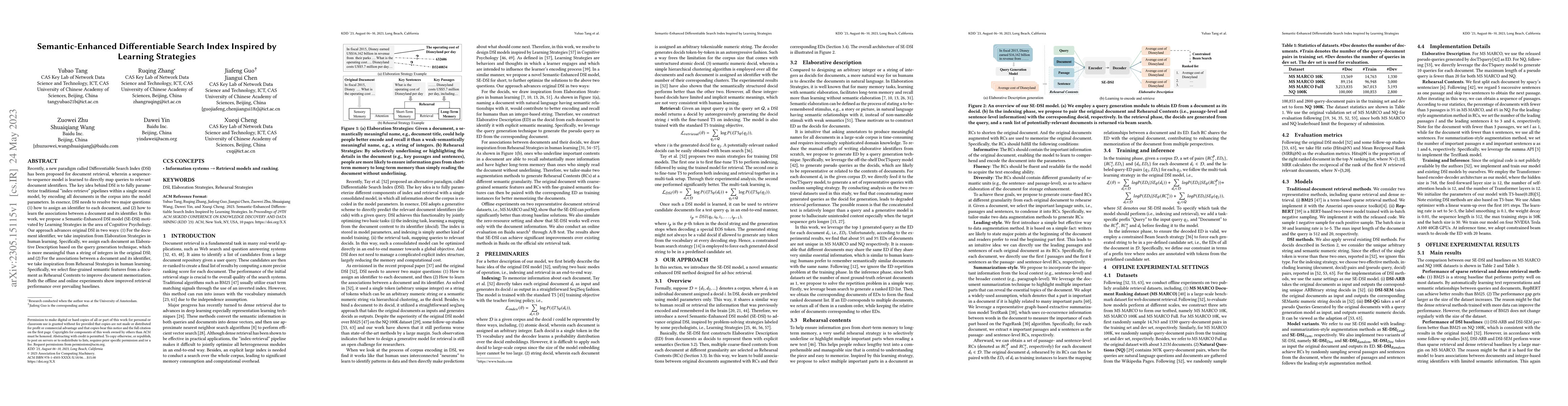 Thumbnail for Semantic-Enhanced Differentiable Search Index Inspired by Learning
  Strategies