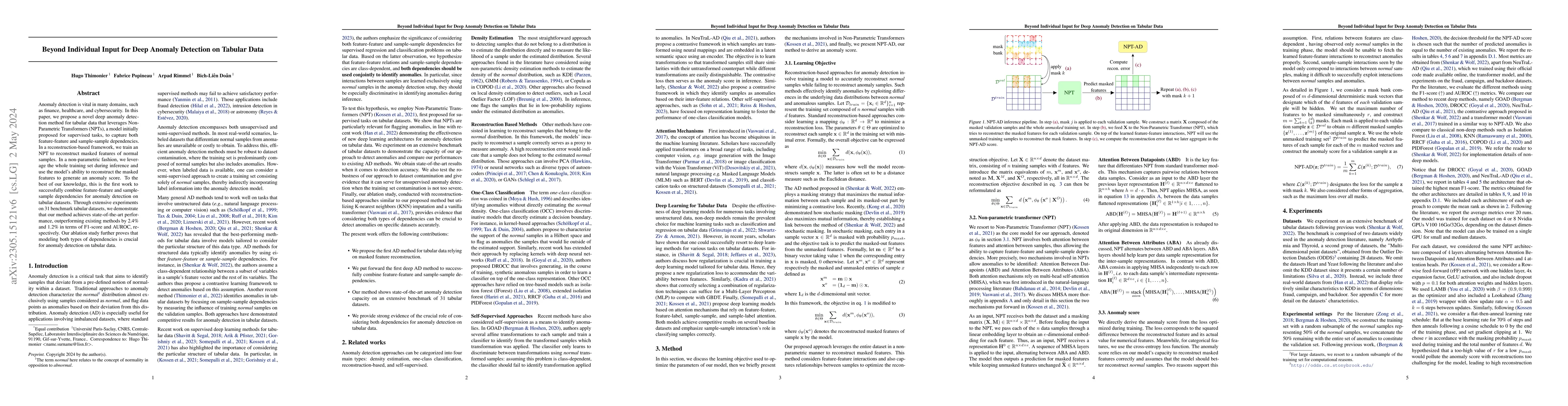Thumbnail for Beyond Individual Input for Deep Anomaly Detection on Tabular Data