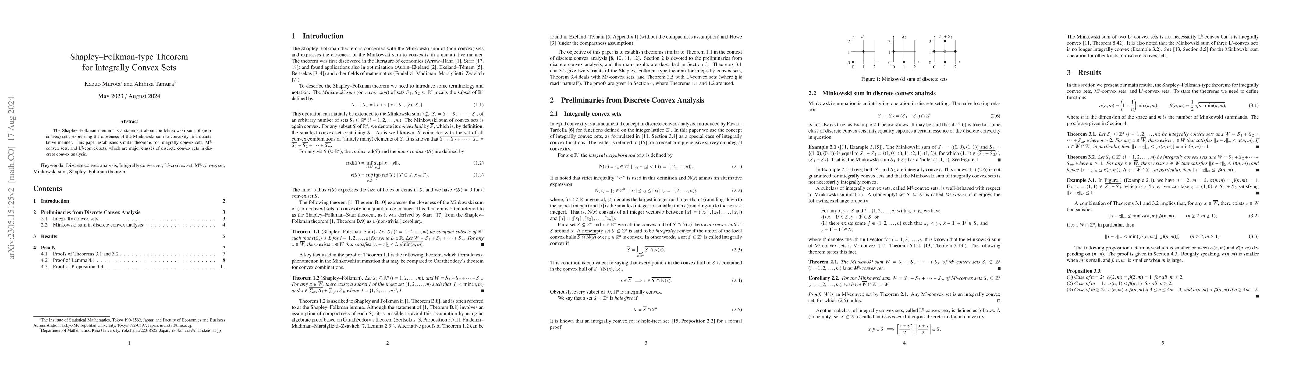 Thumbnail for Shapley-Folkman-type Theorem for Integrally Convex Sets