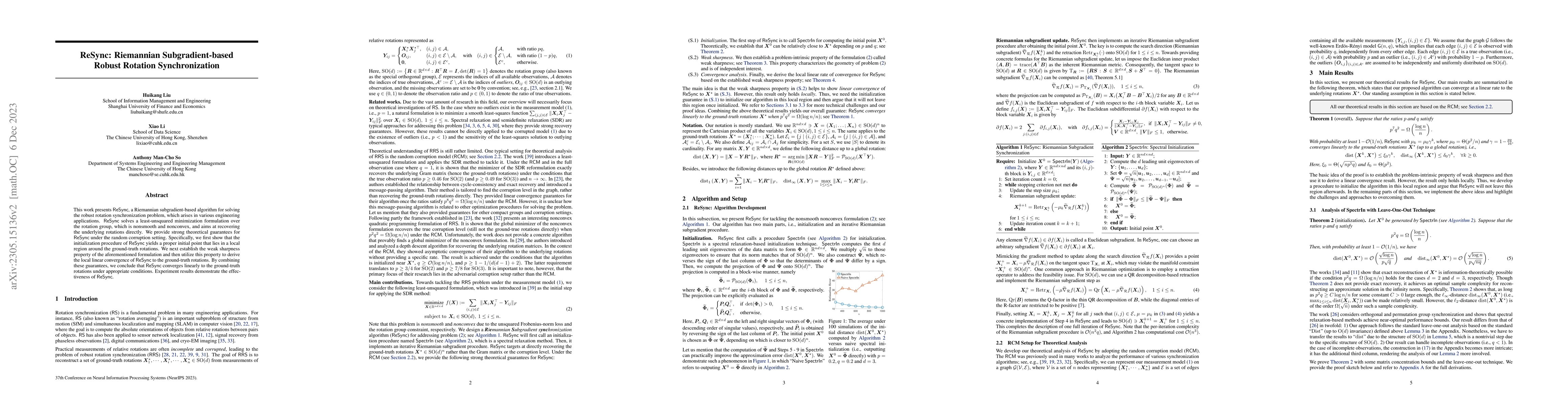 Thumbnail for ReSync: Riemannian Subgradient-based Robust Rotation Synchronization