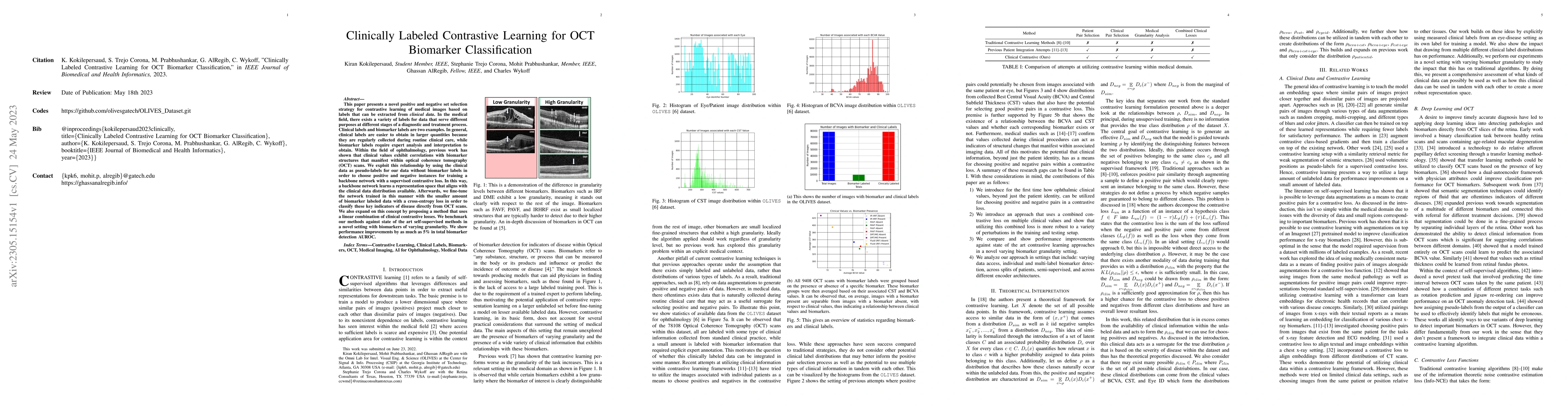 Thumbnail for Clinically Labeled Contrastive Learning for OCT Biomarker Classification