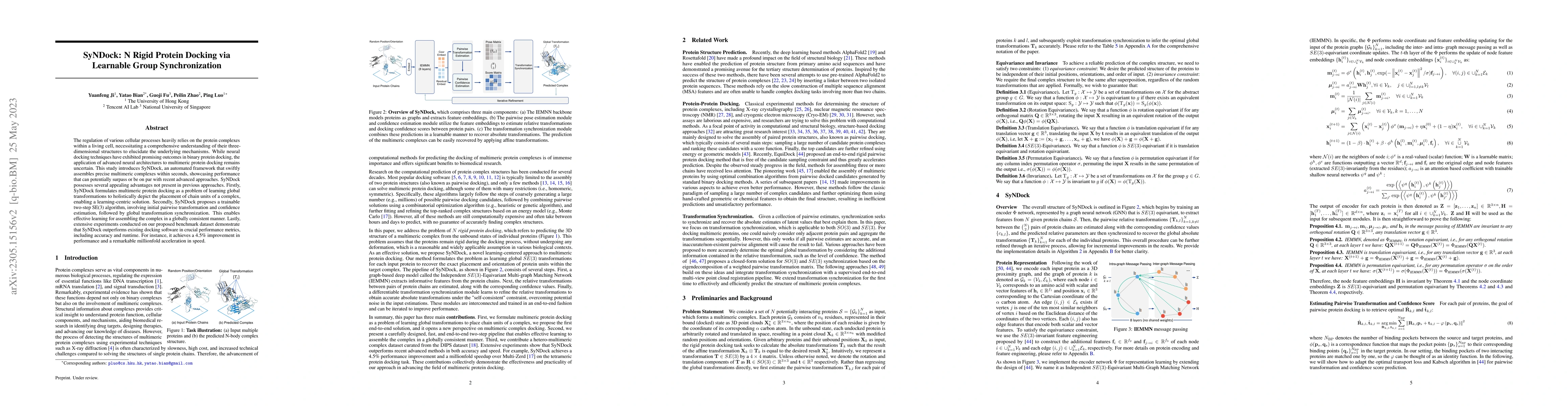 Thumbnail for SyNDock: N Rigid Protein Docking via Learnable Group Synchronization