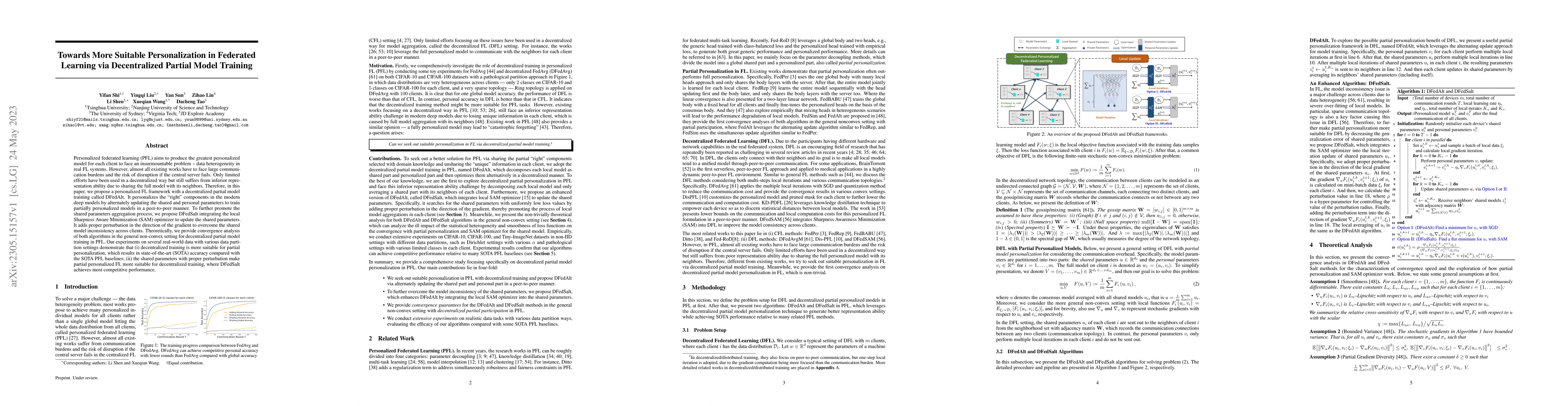 Thumbnail for Towards More Suitable Personalization in Federated Learning via
  Decentralized Partial Model Training