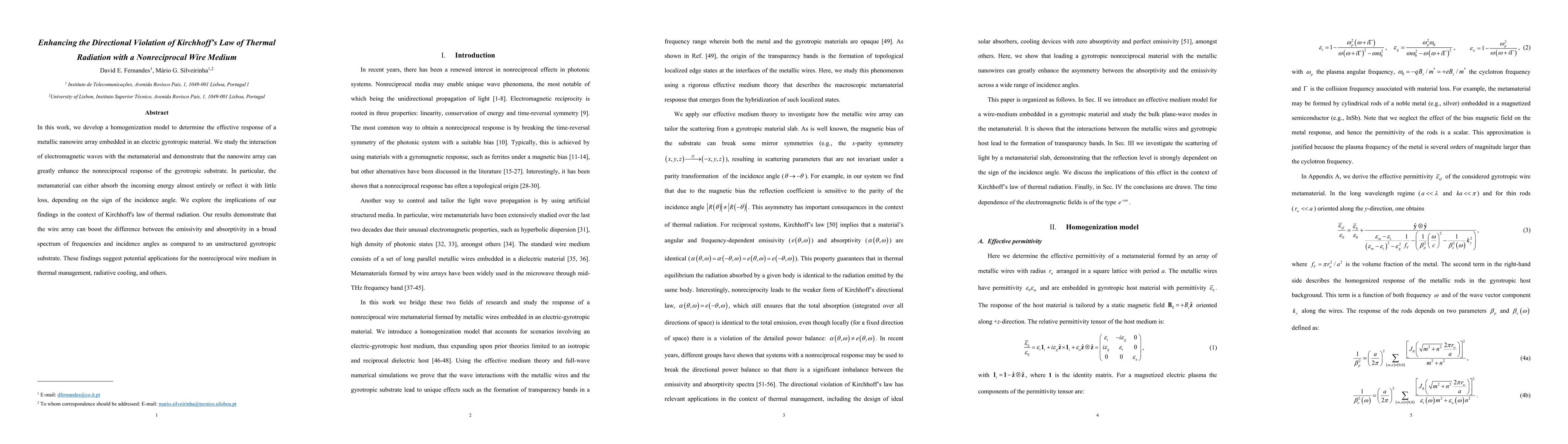 Thumbnail for Enhancing the Directional Violation of Kirchhoff's Law of Thermal
  Radiation with a Nonreciprocal Wire Medium