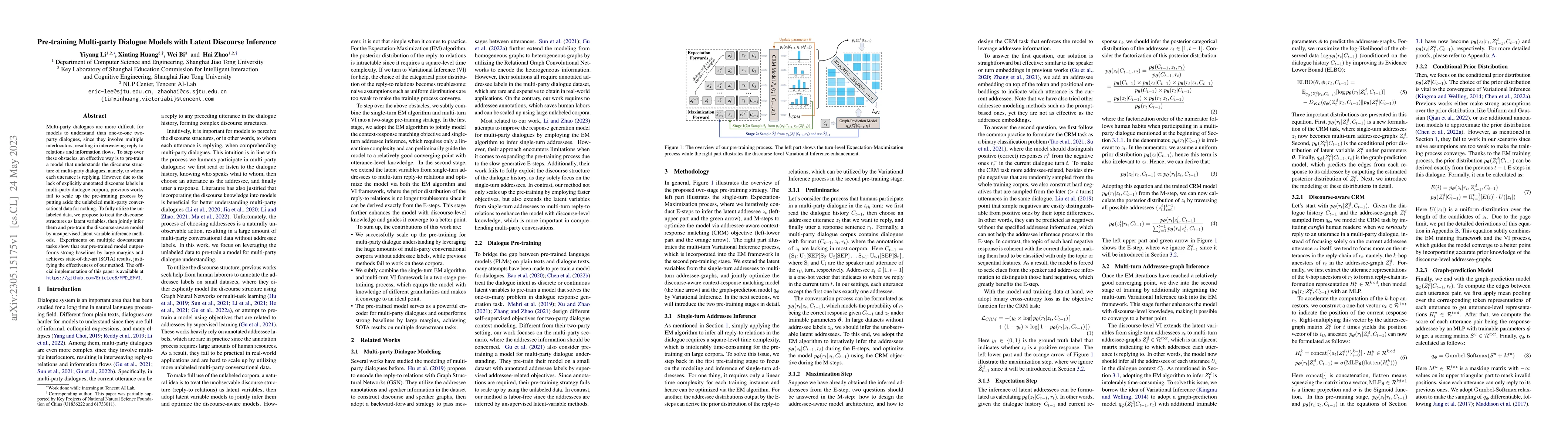 Thumbnail for Pre-training Multi-party Dialogue Models with Latent Discourse Inference