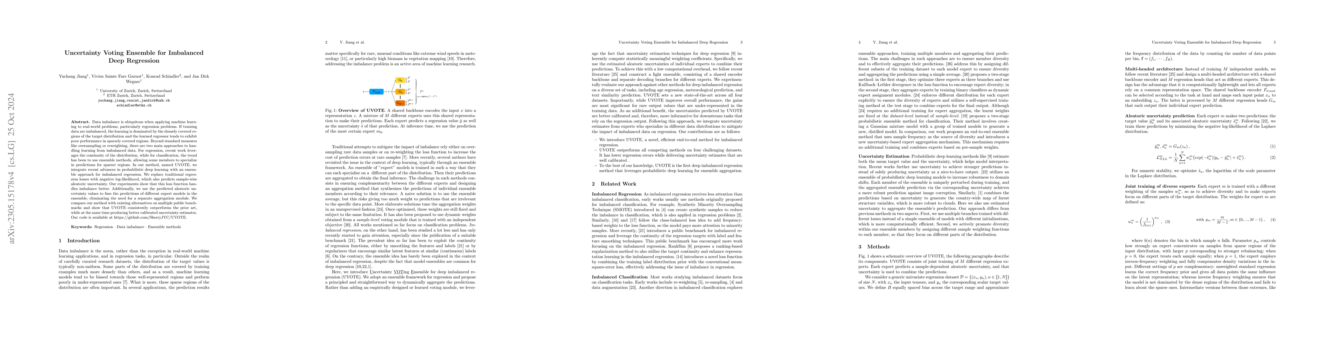 Thumbnail for Mixture of Experts with Uncertainty Voting for Imbalanced Deep
  Regression Problems