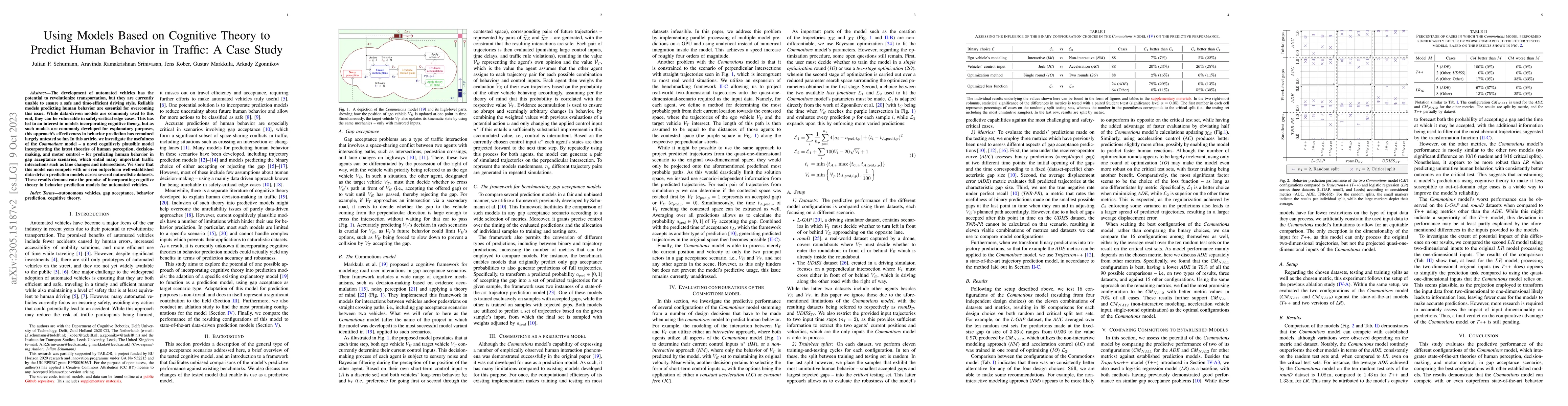 Thumbnail for Using Models Based on Cognitive Theory to Predict Human Behavior in
  Traffic: A Case Study