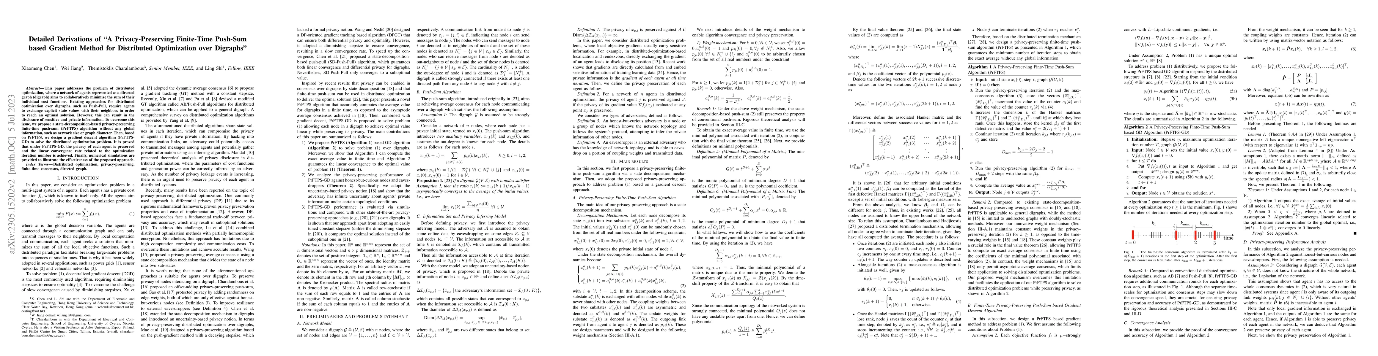 Thumbnail for A Privacy-Preserving Finite-Time Push-Sum based Gradient Method for
  Distributed Optimization over Digraphs
