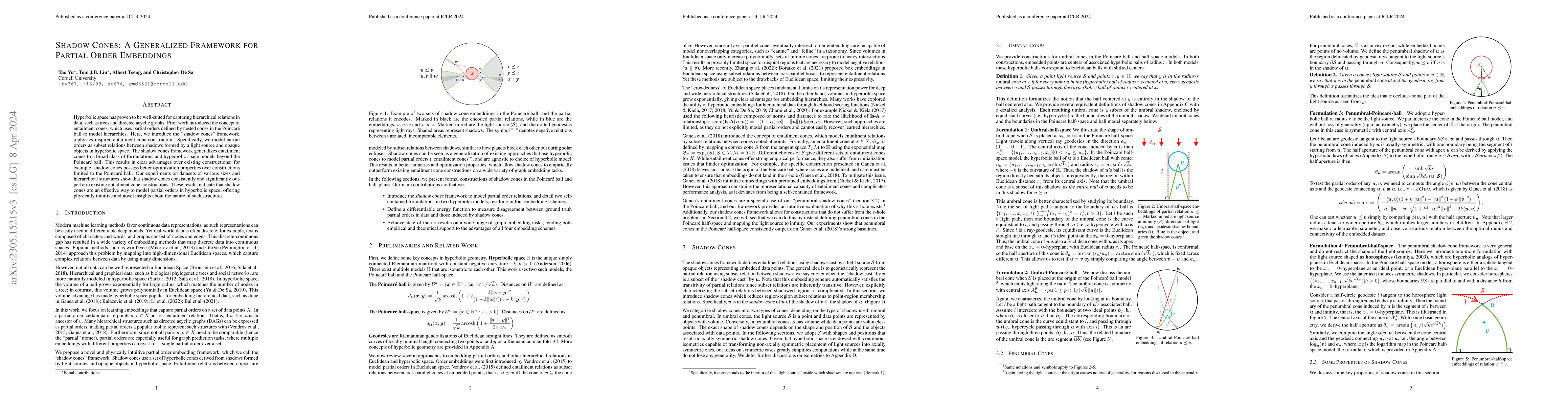 Thumbnail for Shadow Cones: A Generalized Framework for Partial Order Embeddings