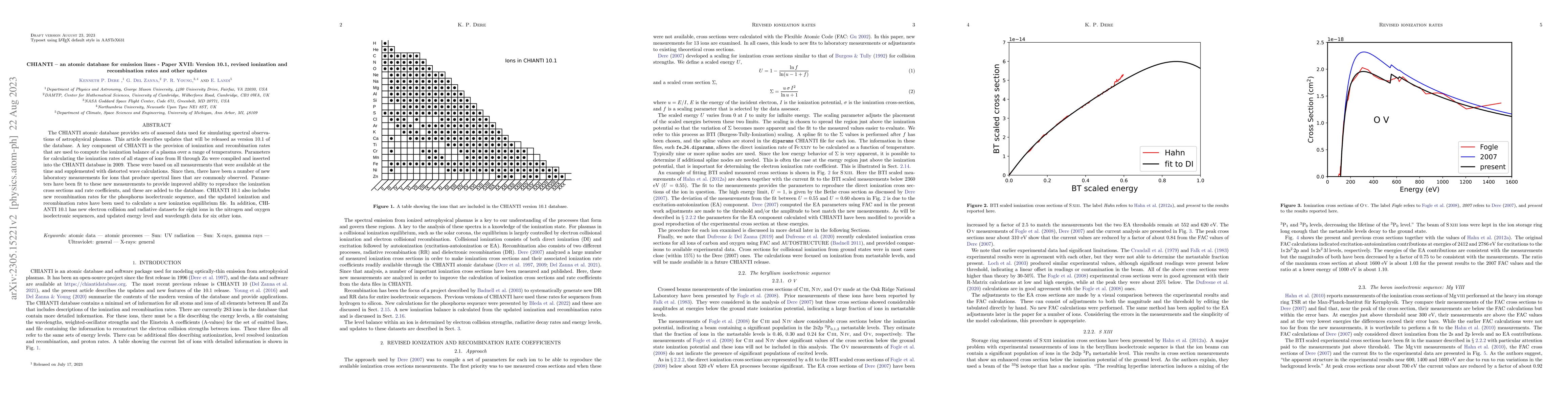 Thumbnail for CHIANTI -- an atomic database for emission lines -- Paper XVII: Version
  10.1, revised ionization and recombination rates and other updates
