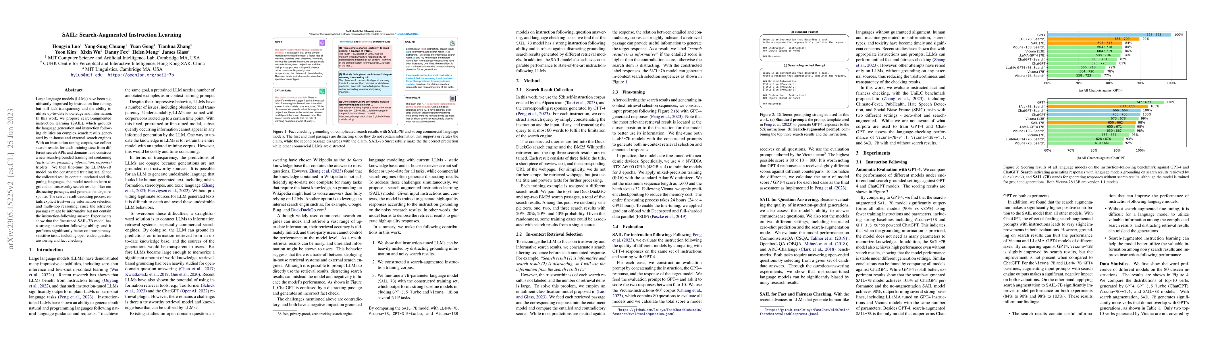Thumbnail for SAIL: Search-Augmented Instruction Learning