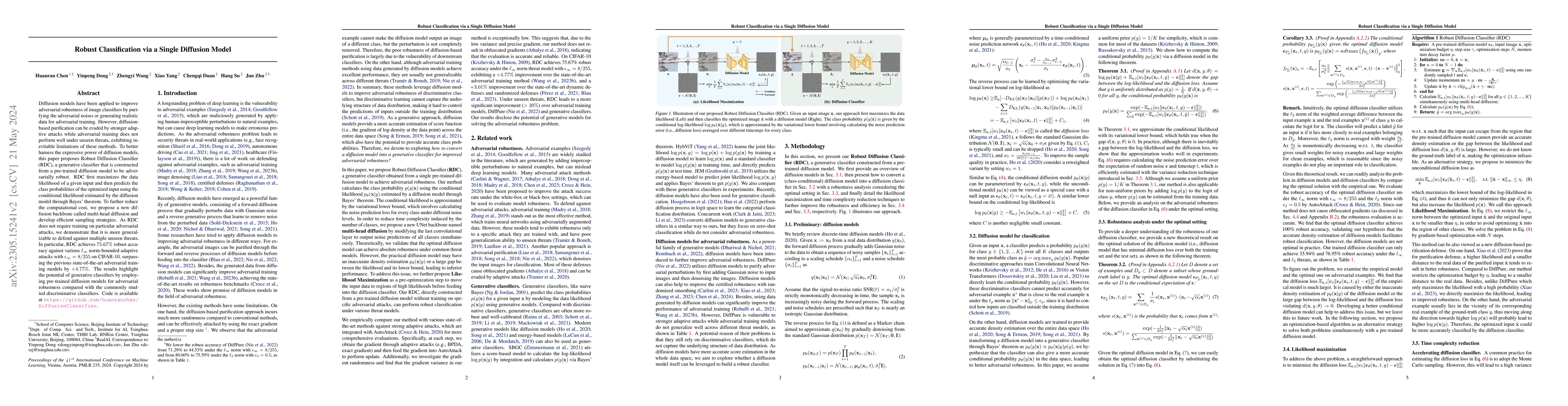 Thumbnail for Robust Classification via a Single Diffusion Model