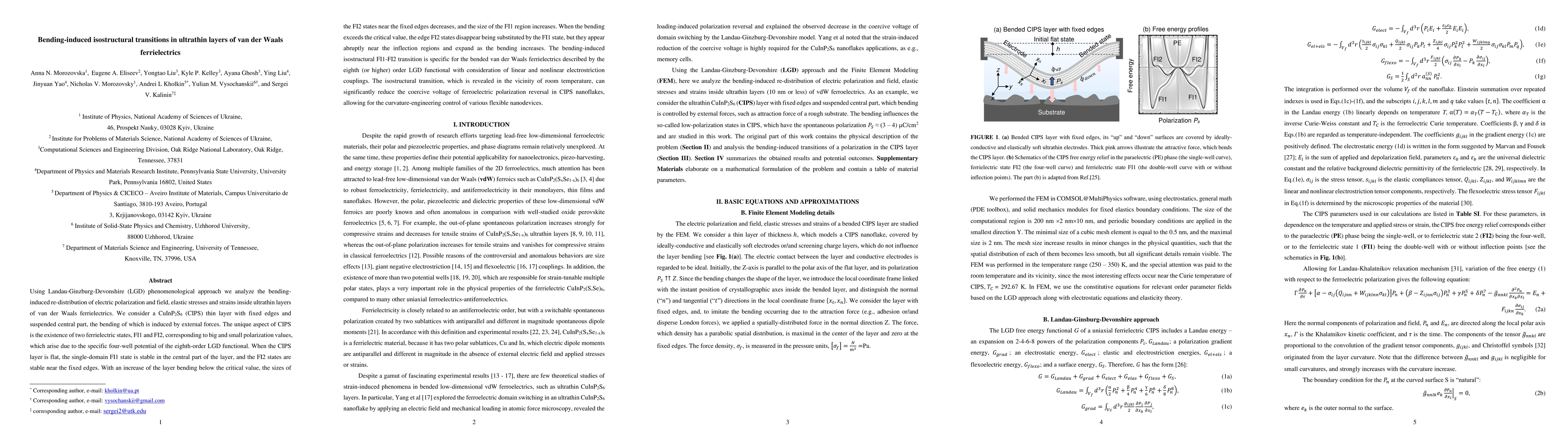 Thumbnail for Bending-induced isostructural transitions in ultrathin layers of van der
  Waals ferrielectrics