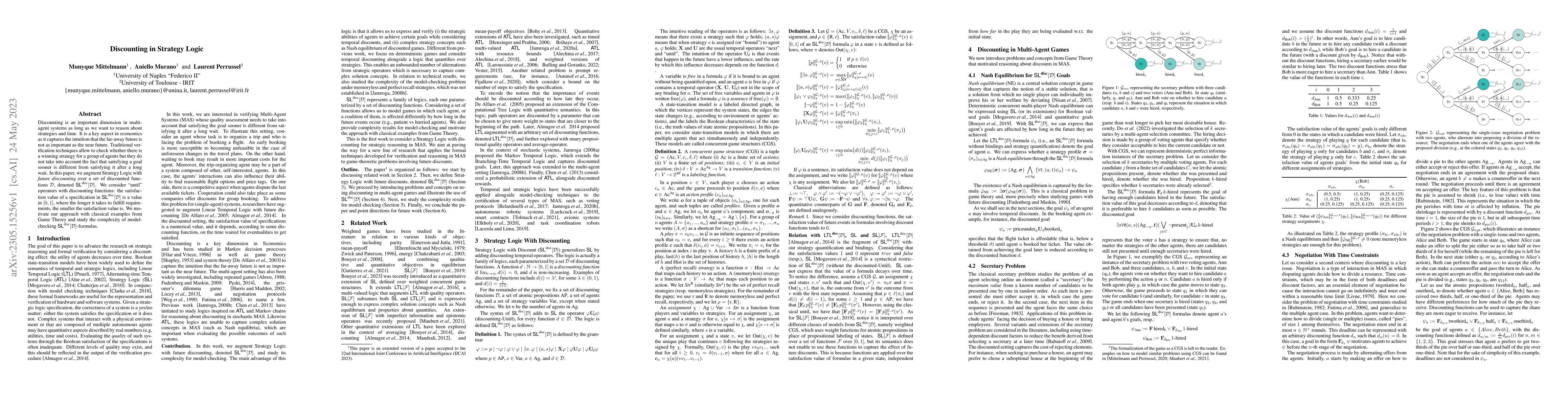 Thumbnail for Discounting in Strategy Logic