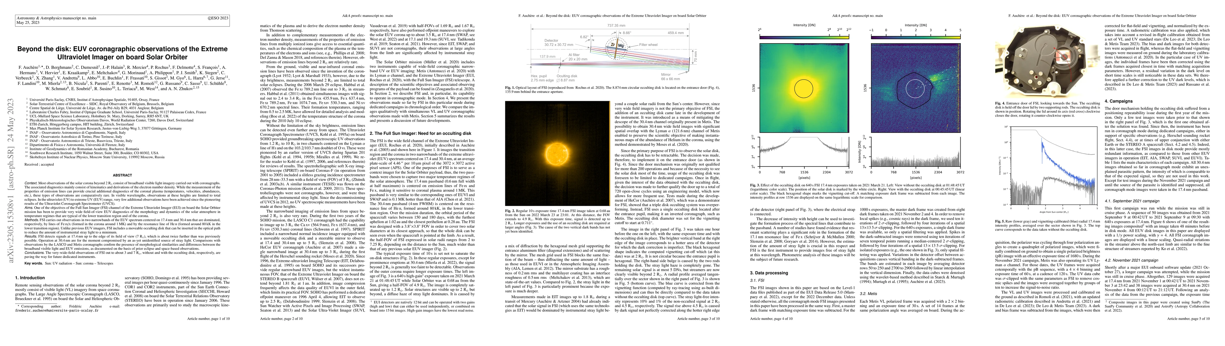 Thumbnail for Beyond the disk: EUV coronagraphic observations of the Extreme
  Ultraviolet Imager on board Solar Orbiter