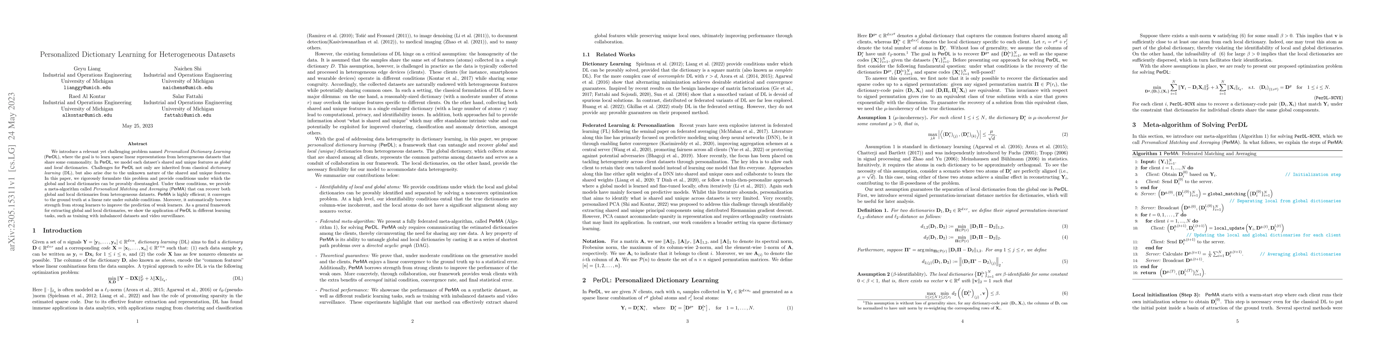 Thumbnail for Personalized Dictionary Learning for Heterogeneous Datasets