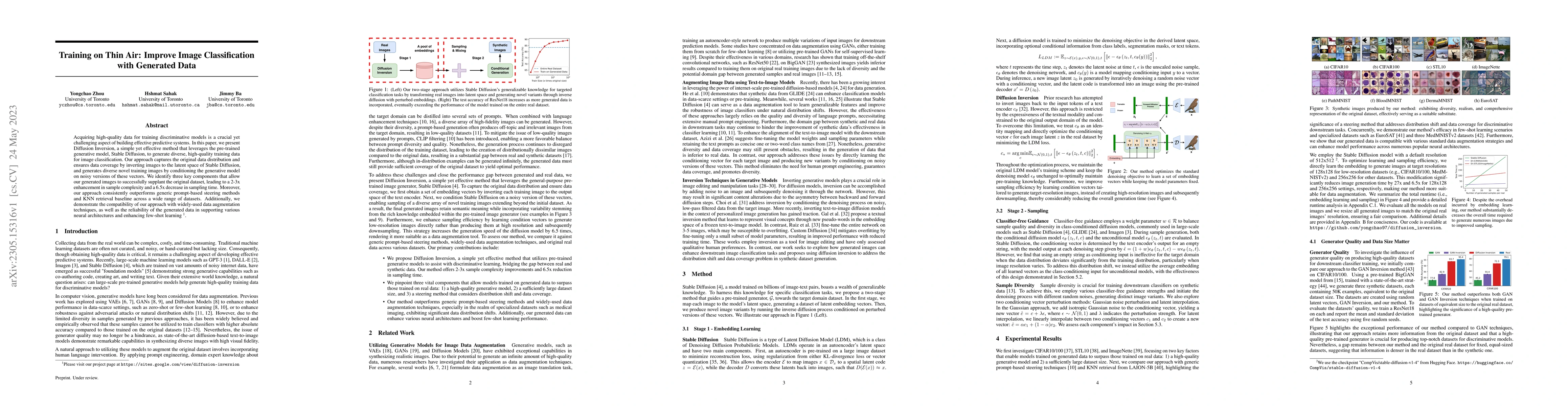 Thumbnail for Training on Thin Air: Improve Image Classification with Generated Data