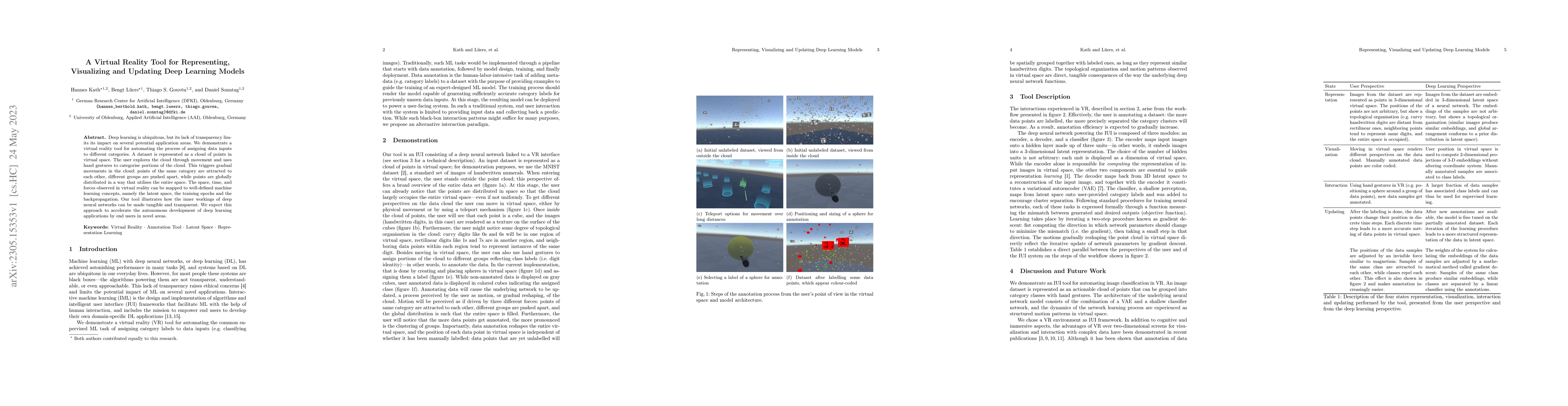Thumbnail for A Virtual Reality Tool for Representing, Visualizing and Updating Deep
  Learning Models