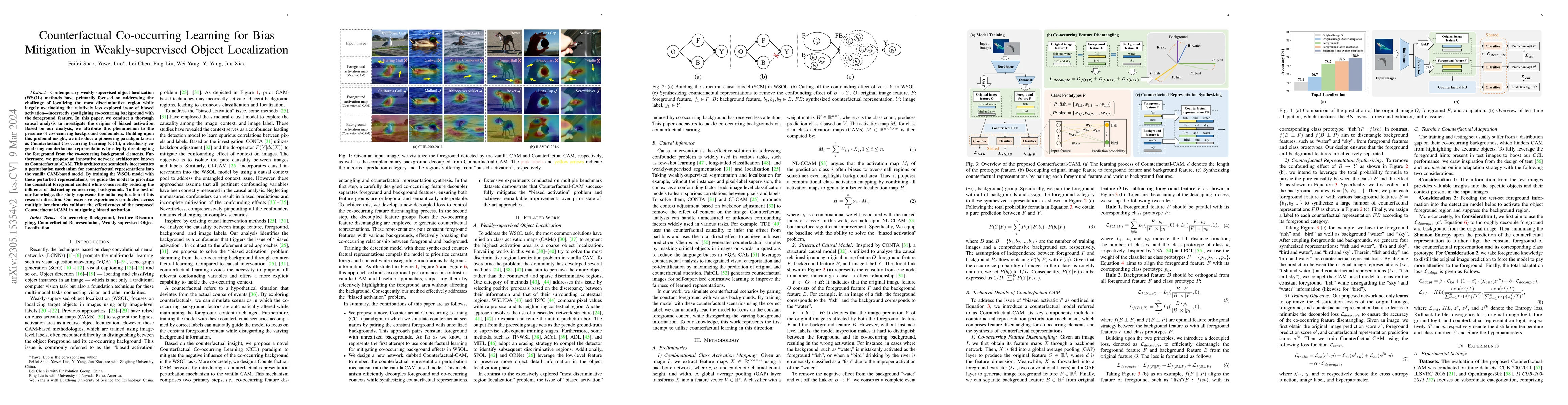 Thumbnail for Counterfactual Co-occurring Learning for Bias Mitigation in
  Weakly-supervised Object Localization