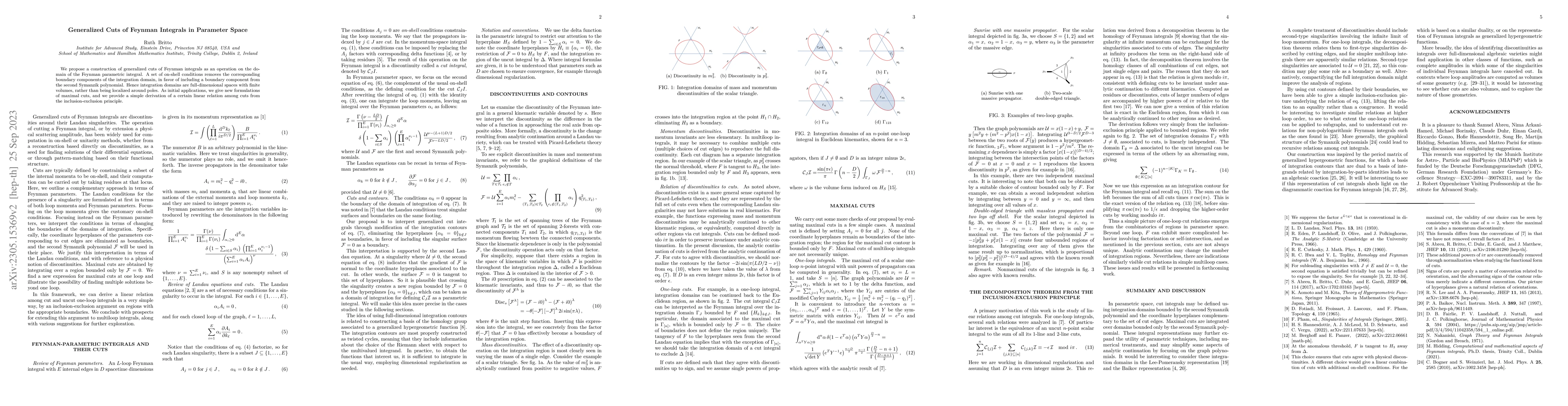 Thumbnail for Generalized Cuts of Feynman Integrals in Parameter Space