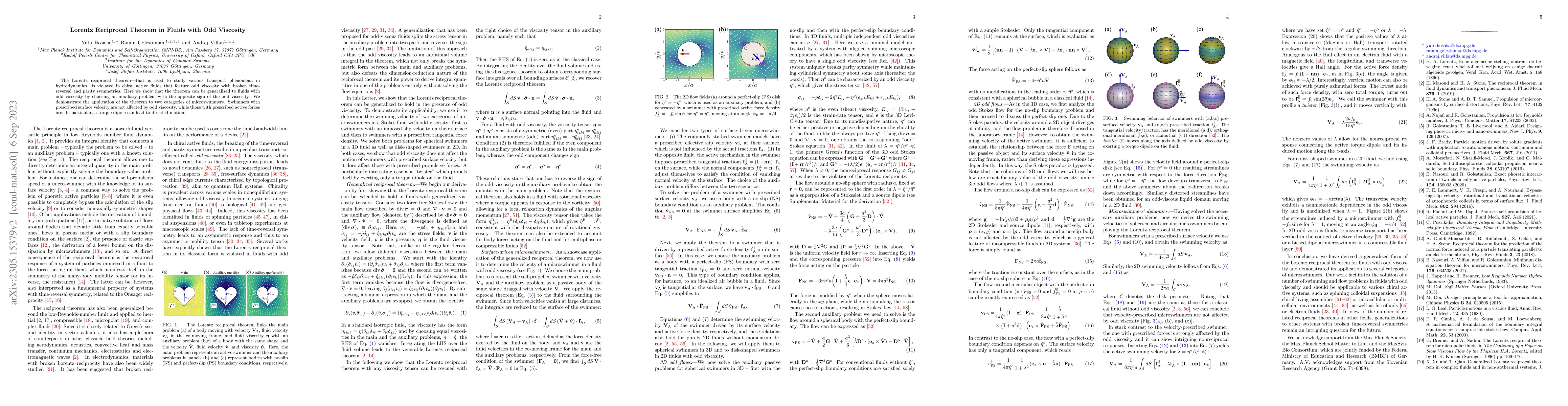 Thumbnail for Lorentz Reciprocal Theorem in Fluids with Odd Viscosity
