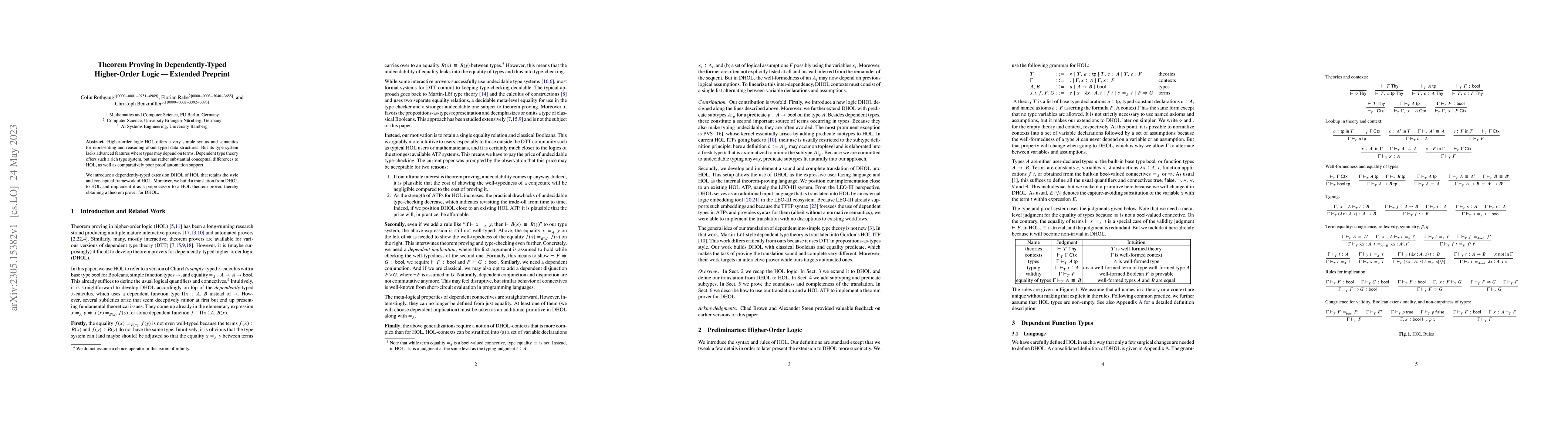 Thumbnail for Theorem Proving in Dependently-Typed Higher-Order Logic -- Extended
  Preprint