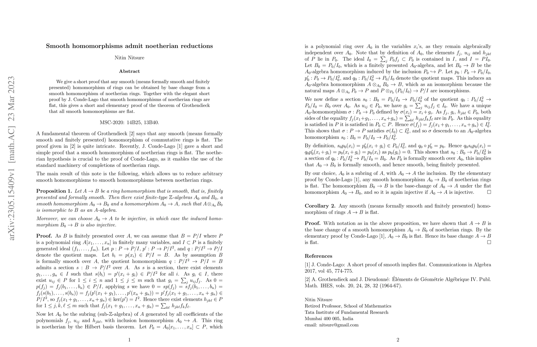 Thumbnail for Smooth homomorphisms admit noetherian reductions