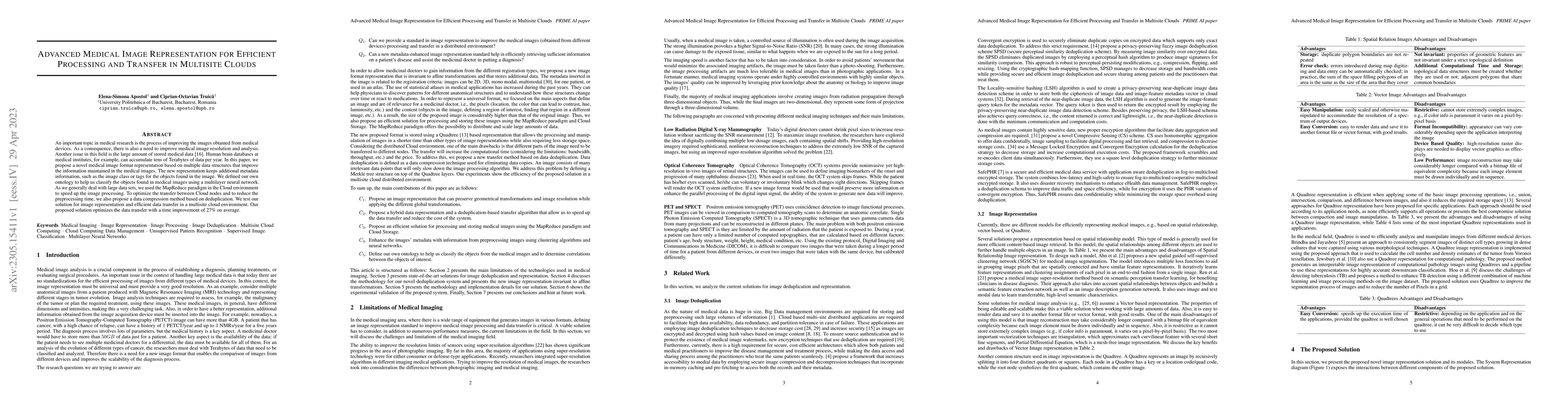 Thumbnail for Advanced Medical Image Representation for Efficient Processing and
  Transfer in Multisite Clouds