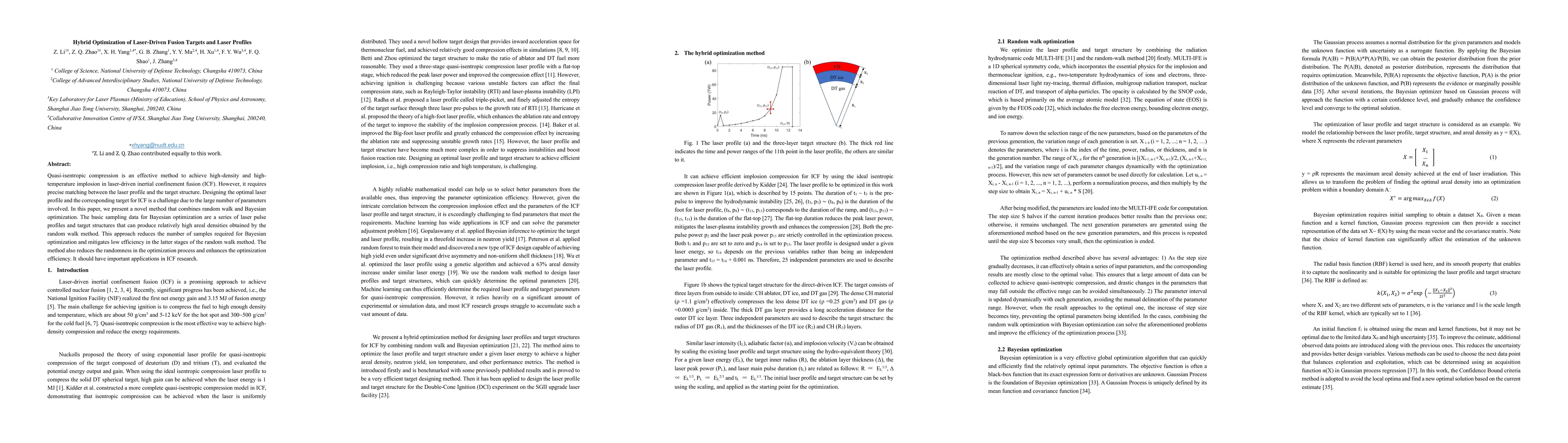 Thumbnail for Hybrid Optimization of Laser-Driven Fusion Targets and Laser Profiles