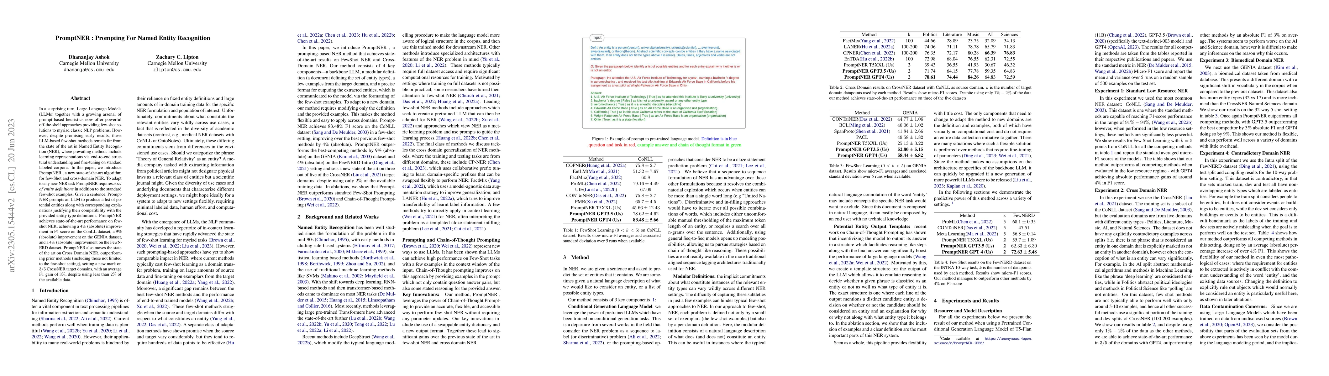 Thumbnail for PromptNER: Prompting For Named Entity Recognition