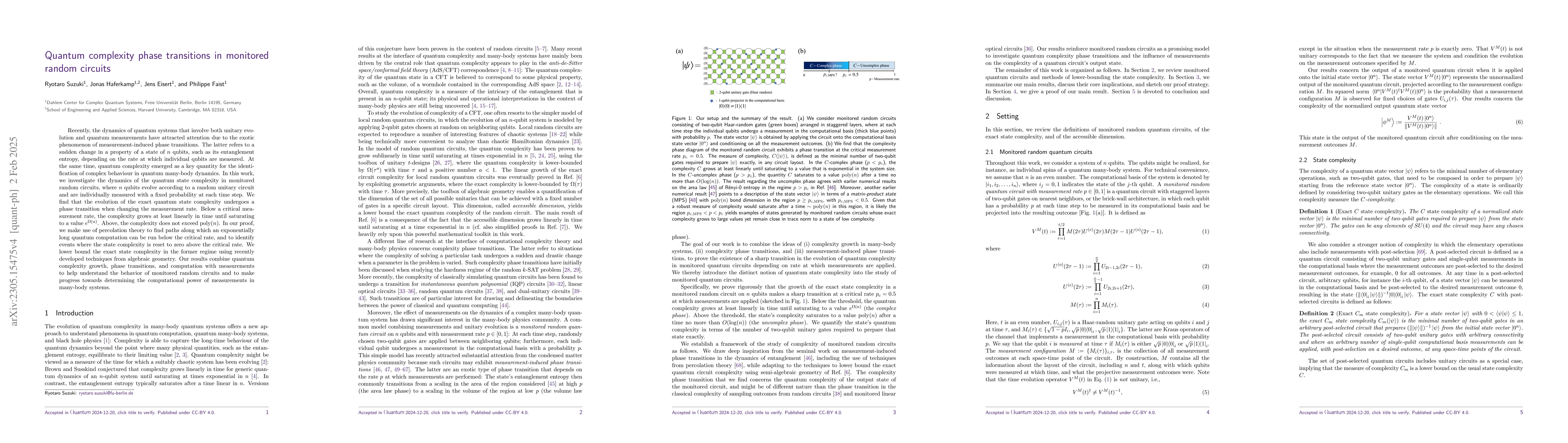 Thumbnail for Quantum complexity phase transitions in monitored random circuits