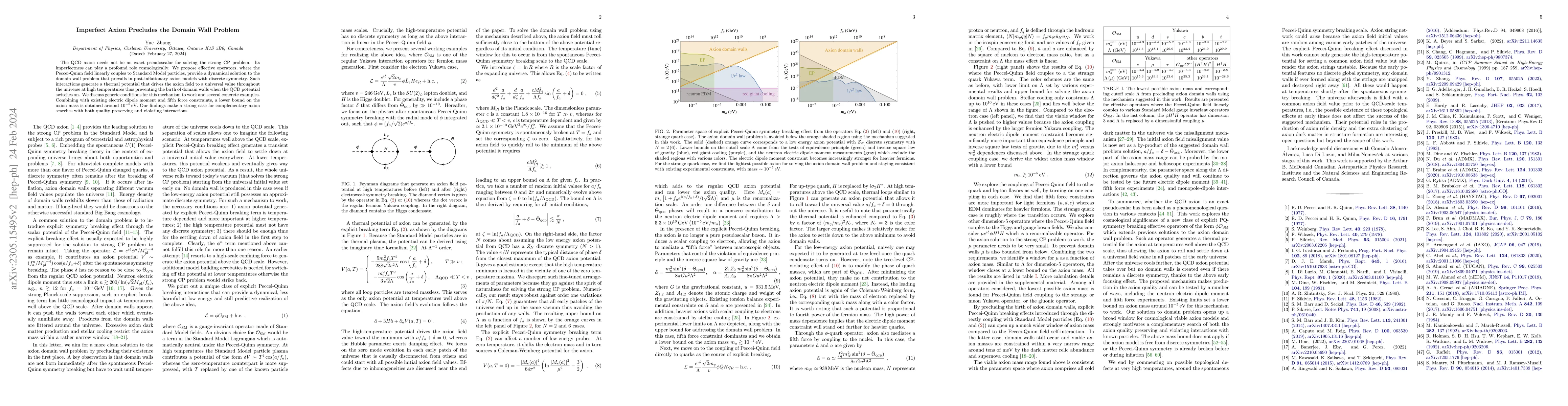 Thumbnail for Imperfect Axion Precludes the Domain Wall Problem