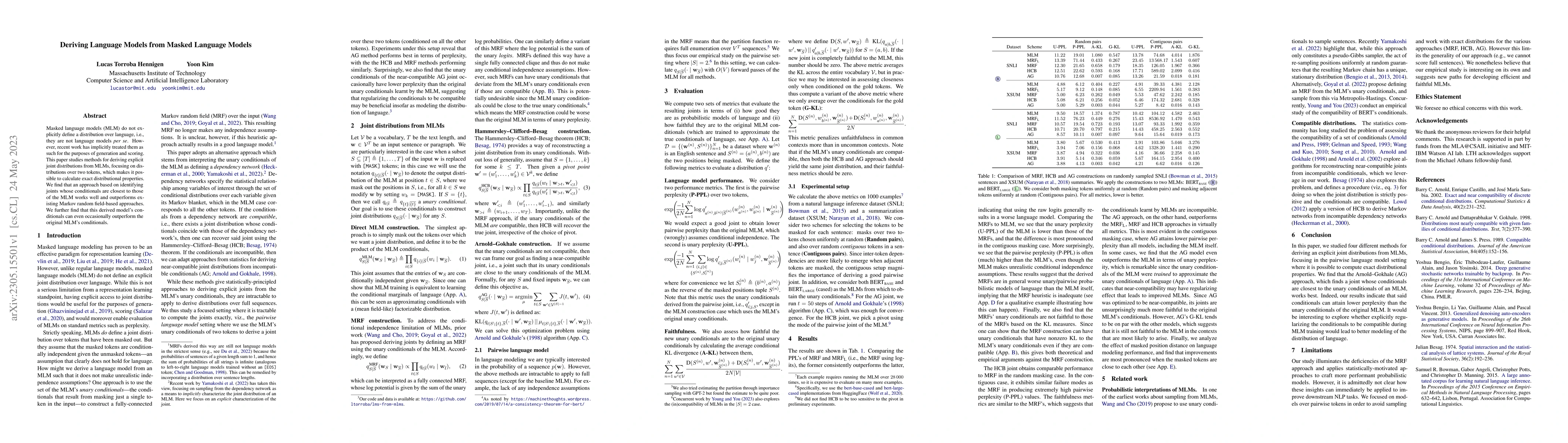 Thumbnail for Deriving Language Models from Masked Language Models