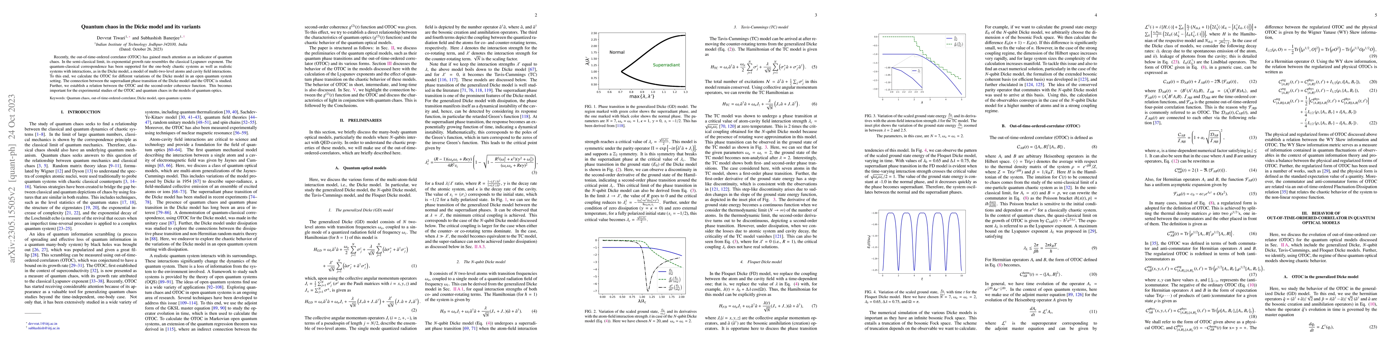 Thumbnail for Quantum chaos in the Dicke model and its variants