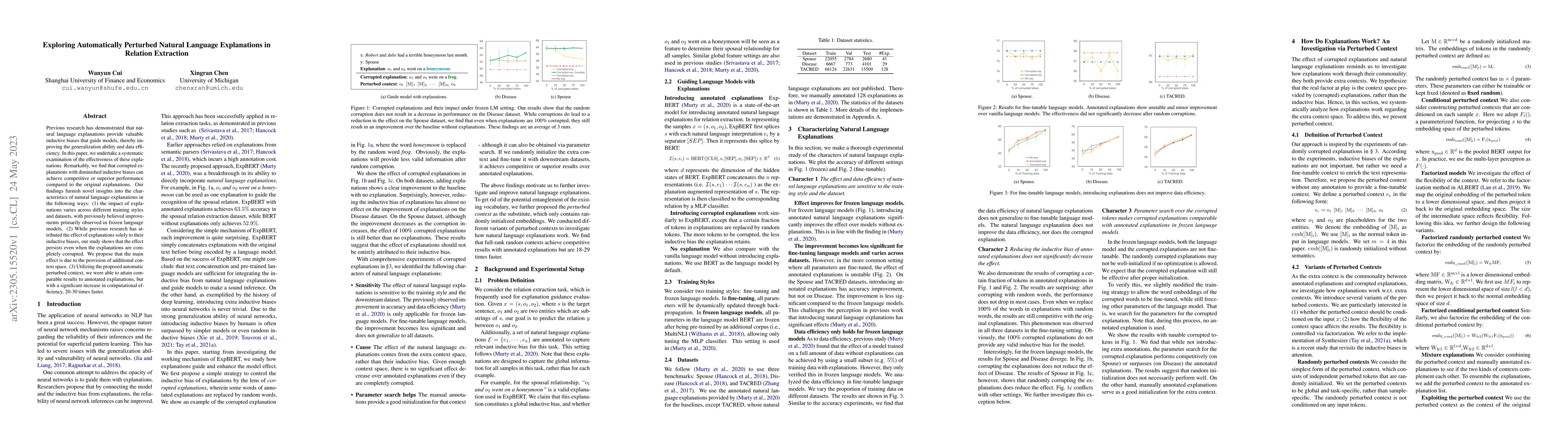 Thumbnail for Exploring Automatically Perturbed Natural Language Explanations in
  Relation Extraction