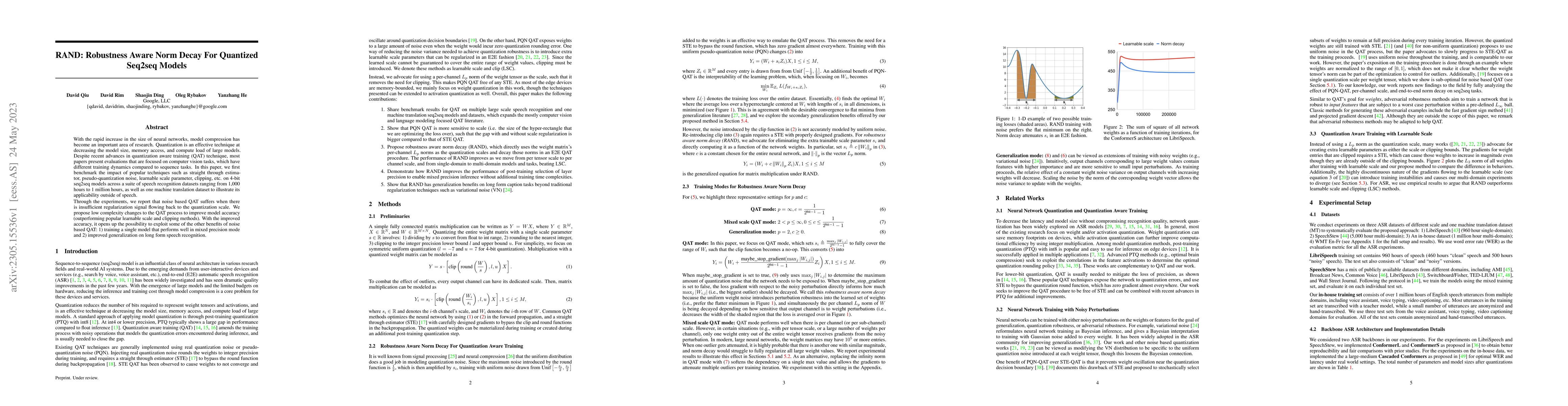 Thumbnail for RAND: Robustness Aware Norm Decay For Quantized Seq2seq Models