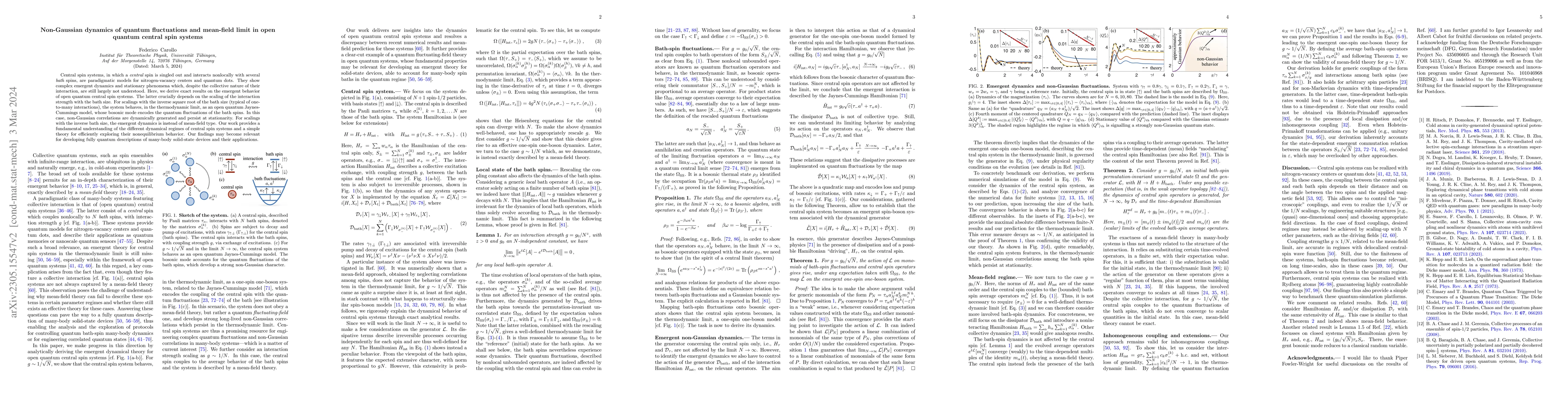 Thumbnail for Non-Gaussian dynamics of quantum fluctuations and mean-field limit in
  open quantum central spin systems