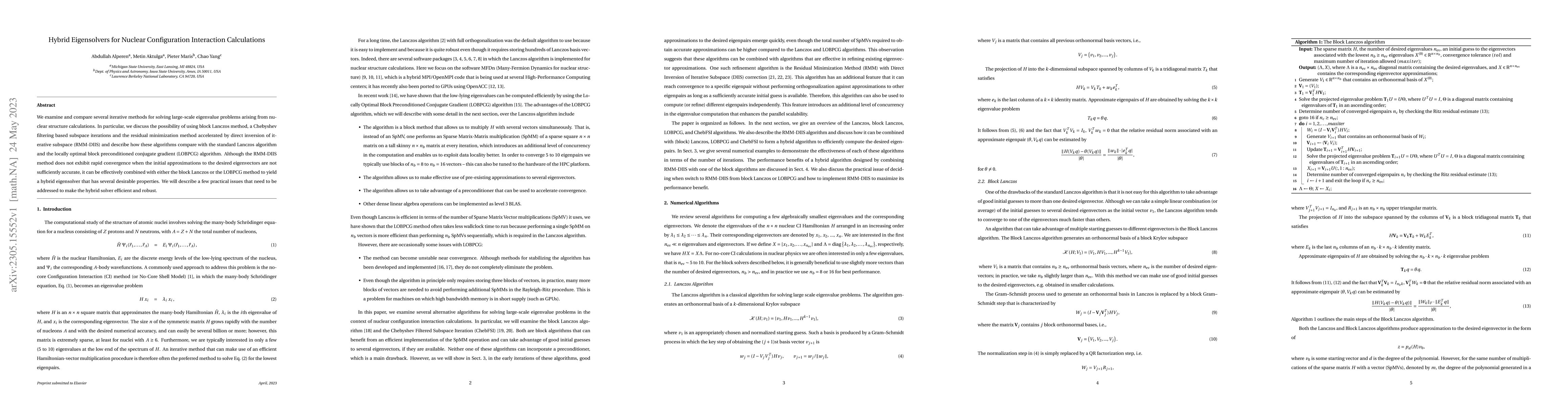 Thumbnail for Hybrid Eigensolvers for Nuclear Configuration Interaction Calculations