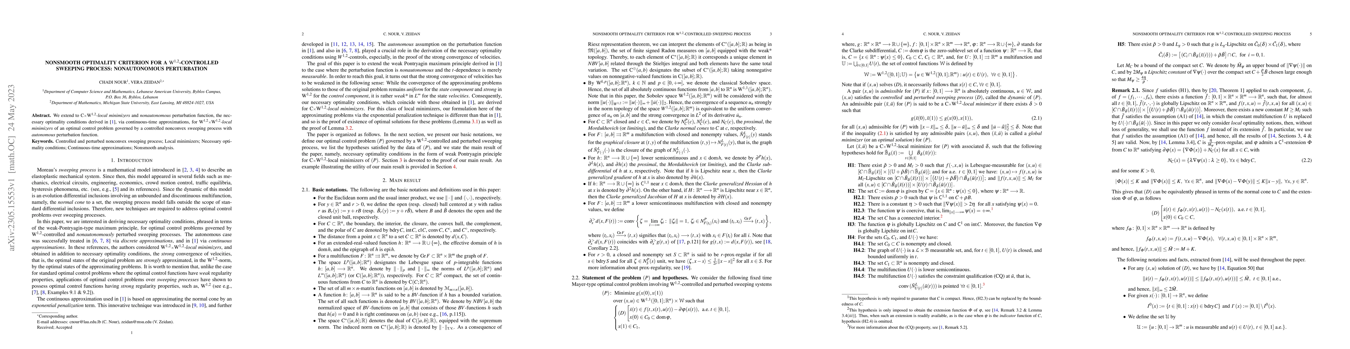 Thumbnail for Nonsmooth optimality criterion for a $\mathrm{W}^{1,2}$-controlled
  sweeping process: Nonautonomous perturbation