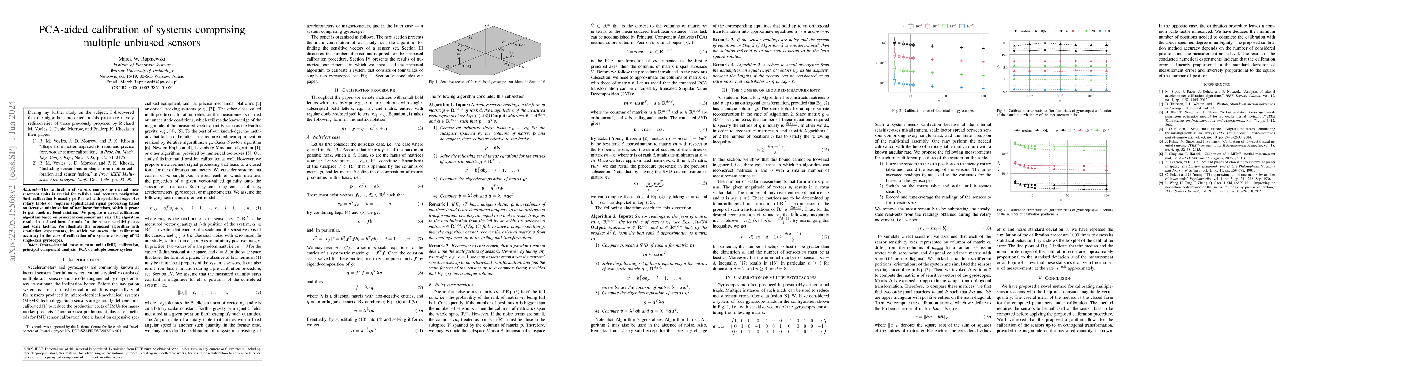 Thumbnail for PCA-aided calibration of systems comprising multiple unbiased sensors