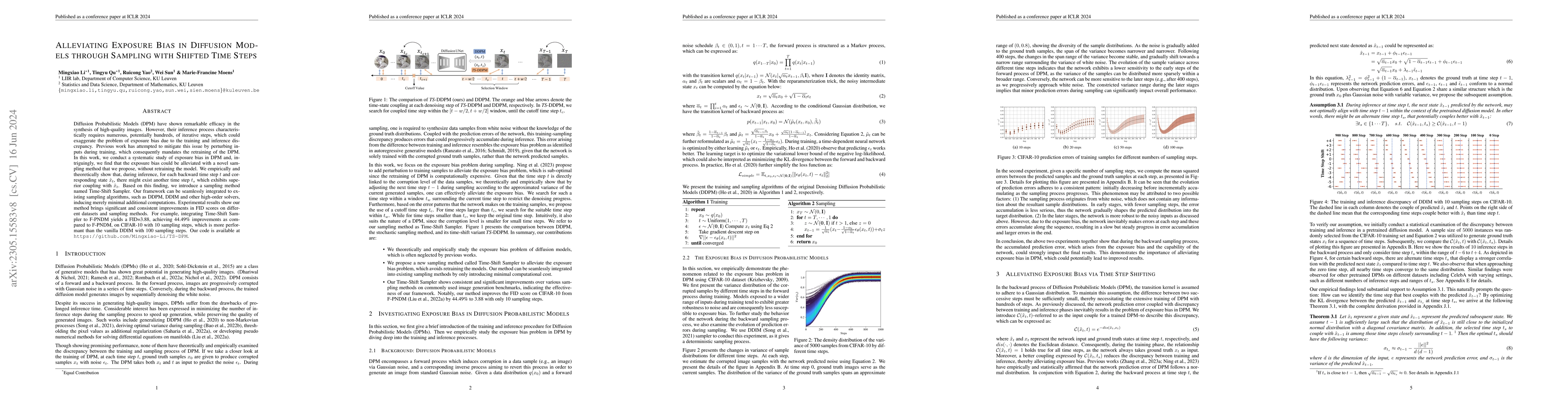 Thumbnail for Alleviating Exposure Bias in Diffusion Models through Sampling with
  Shifted Time Steps