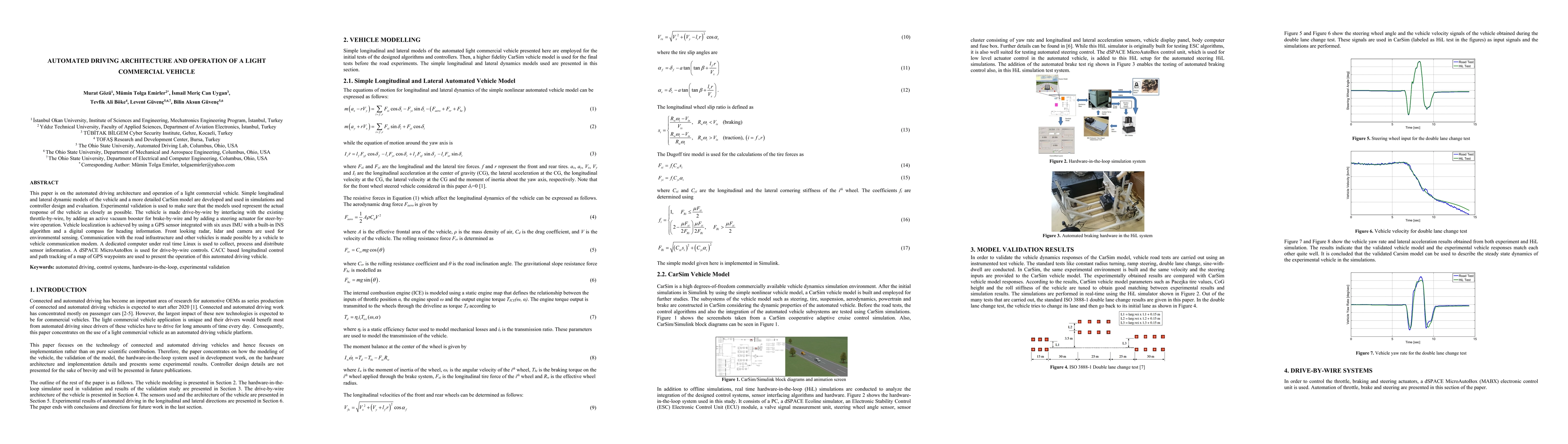 Thumbnail for Automated Driving Architecture and Operation of a Light Commercial
  Vehicle