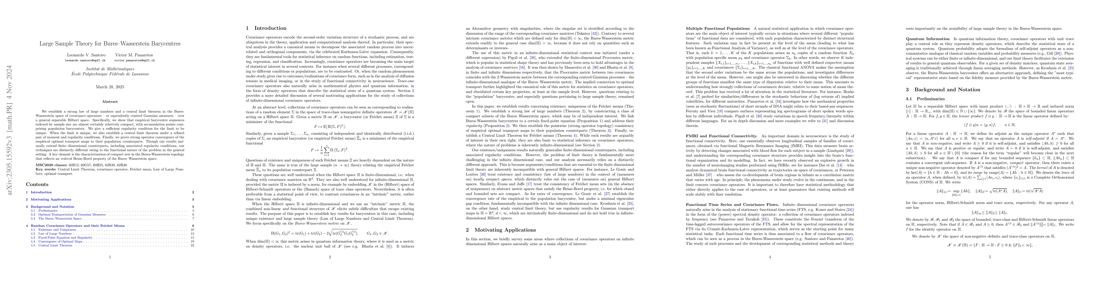 Thumbnail for Large Sample Theory for Bures-Wasserstein Barycentres