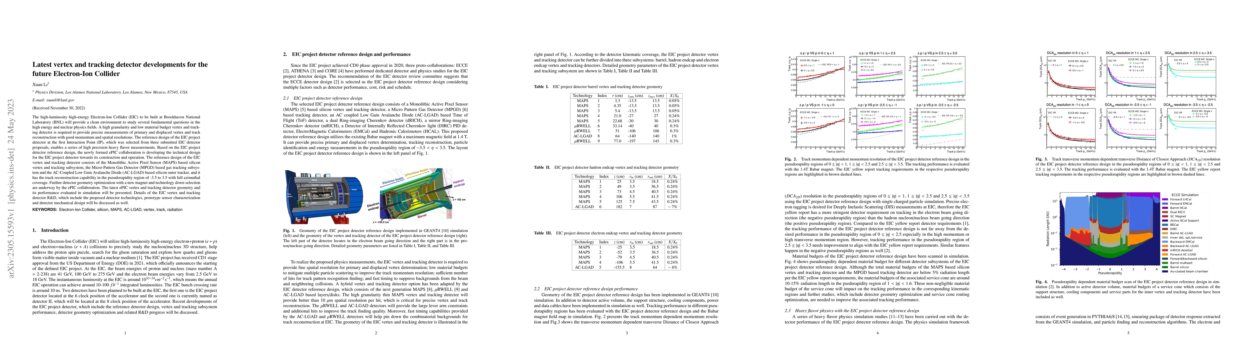 Thumbnail for Latest vertex and tracking detector developments for the future
  Electron-Ion Collider