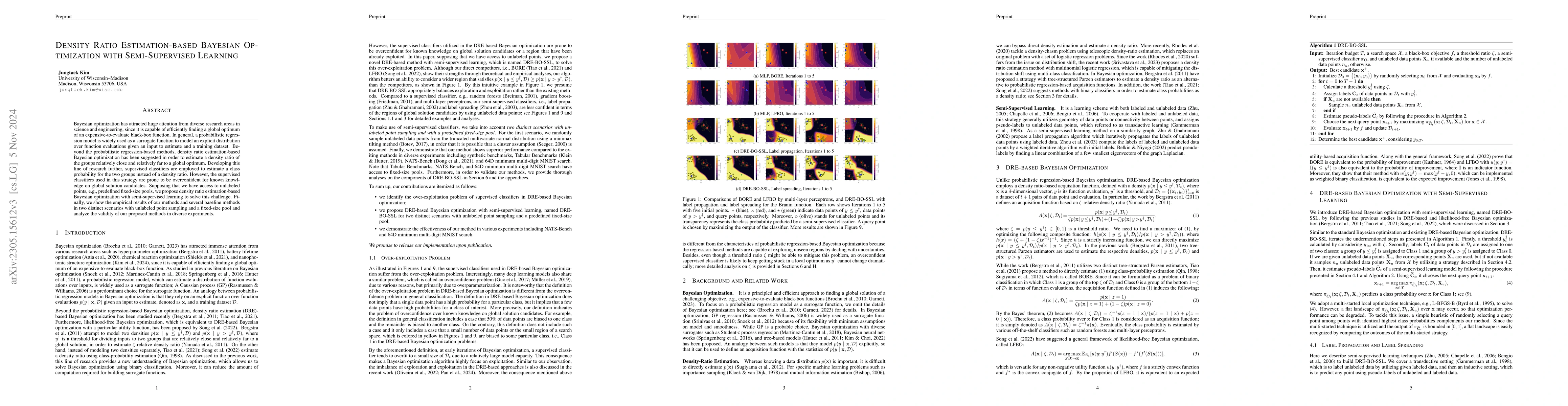 Thumbnail for Density Ratio Estimation-based Bayesian Optimization with
  Semi-Supervised Learning