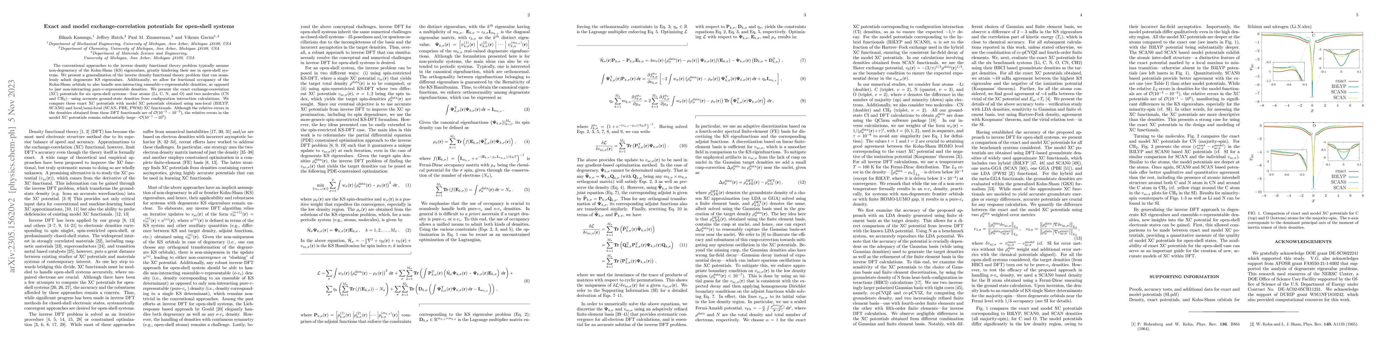 Thumbnail for Exact and model exchange-correlation potentials for open-shell systems